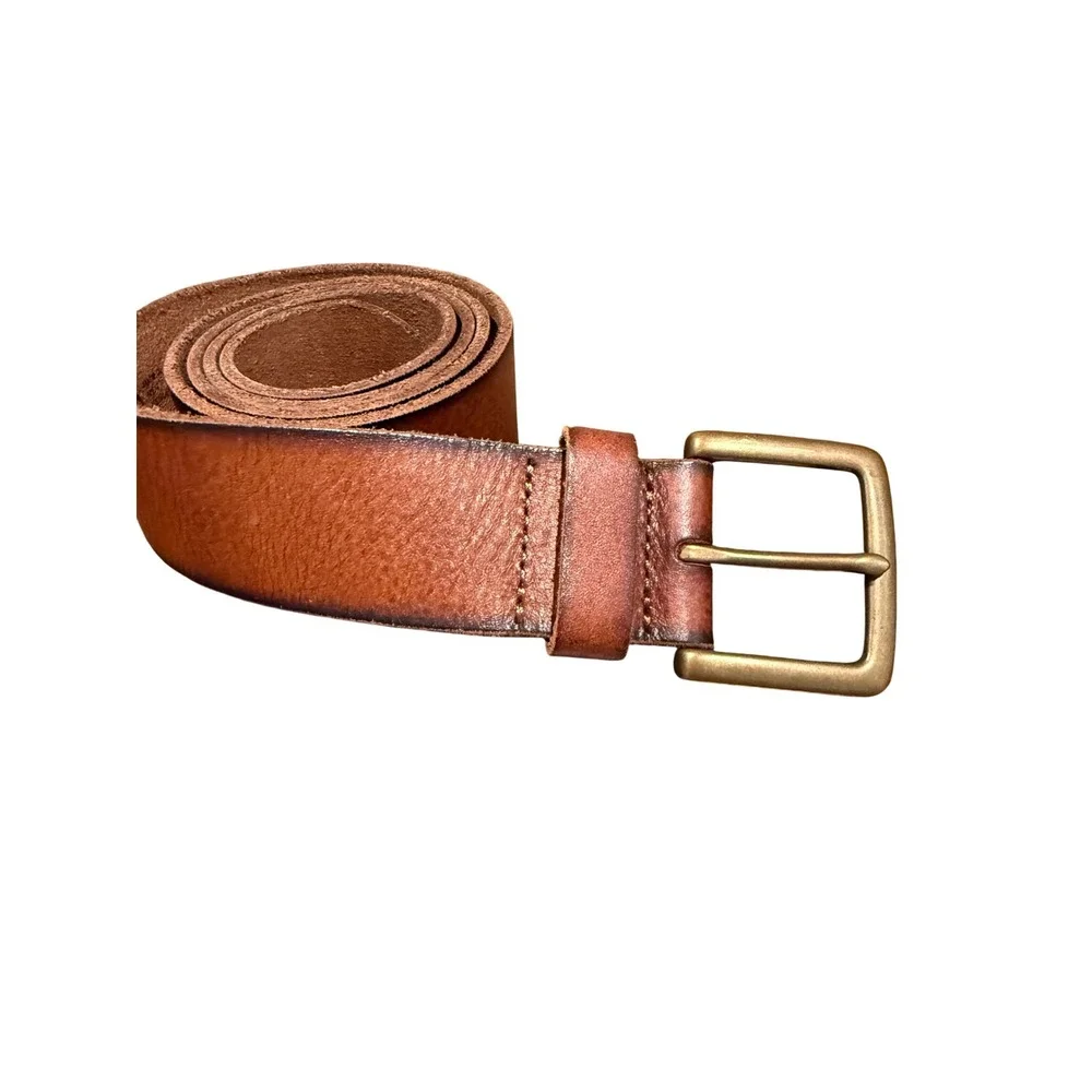 Gap Mens Brown Genuine Cow Leather Belt Size 36 Brass Buckle 109985-01 05/15
